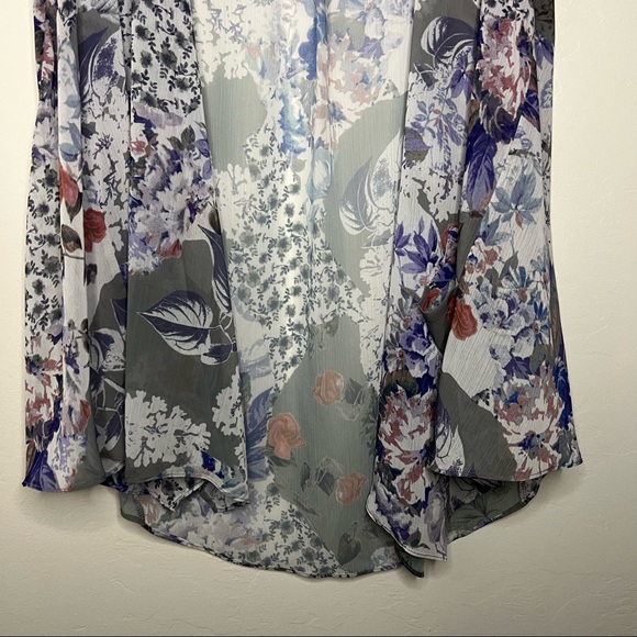 NWOT LOGO by Lori Goldstein Women’s Size XXS Floral Printed Chiffon Vest Pockets - Picture 9 of 11